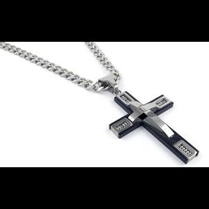 Men’s Cross Necklace (Stainless Steel)